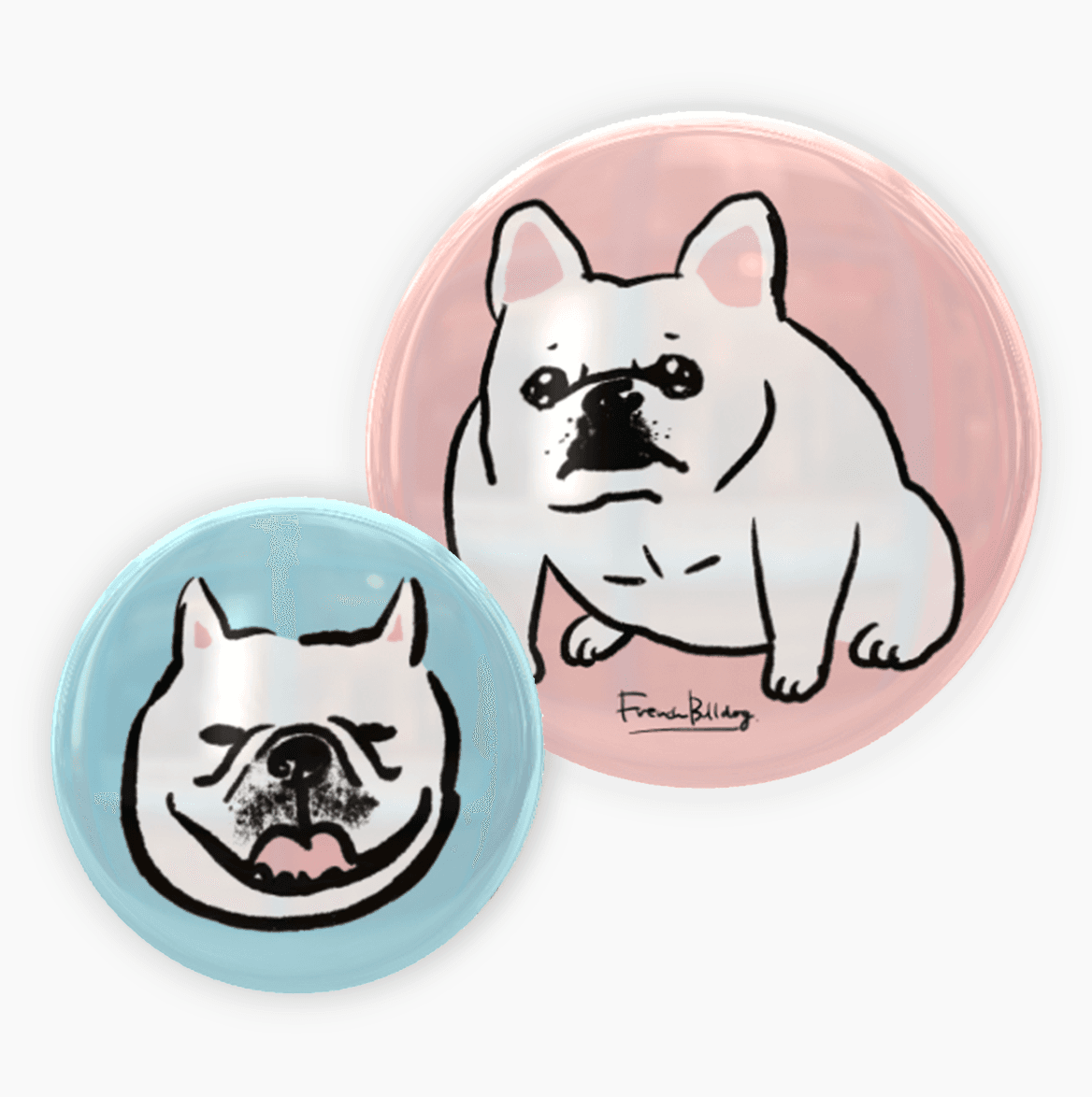 フレンチブルドッグ　缶バッジ セット