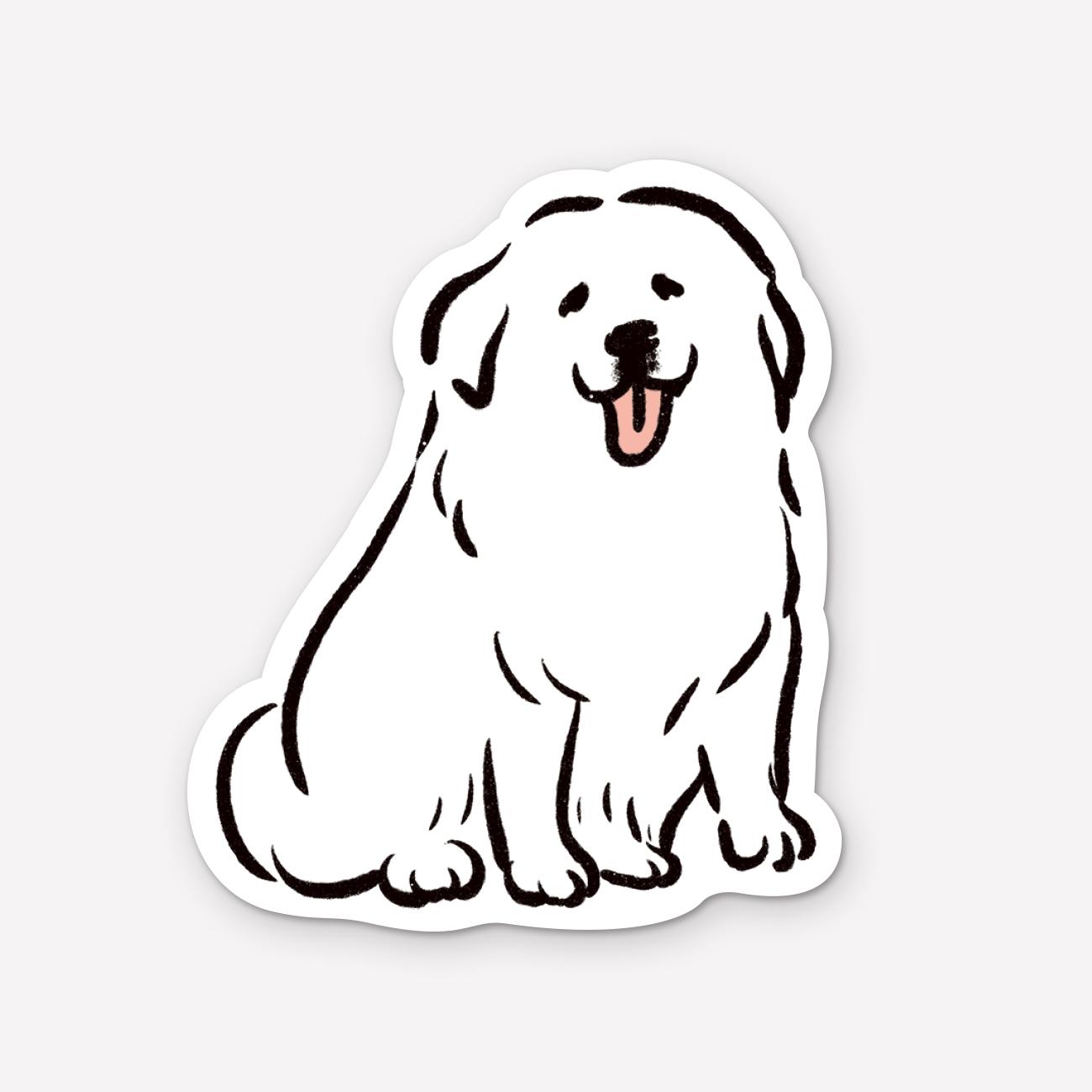ステッカー　グレートピレニーズ　（ミニステッカー）犬1枚目の画像