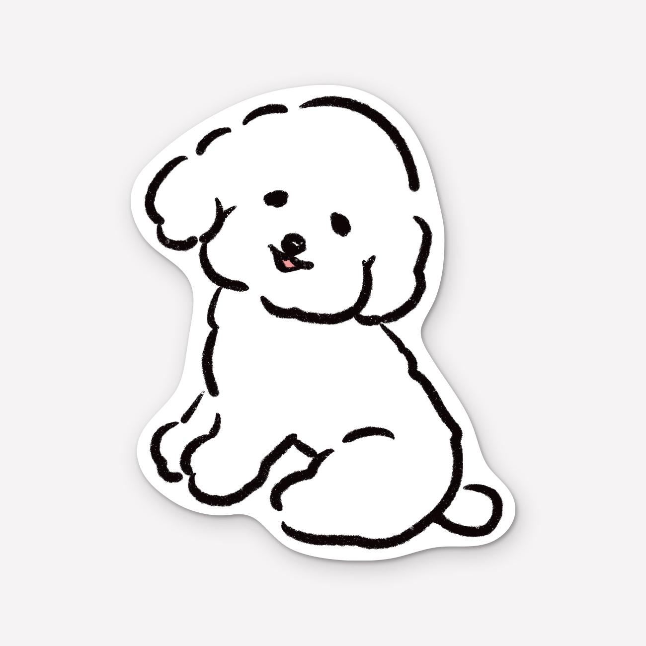 ステッカー　プードル（ミニステッカー）犬