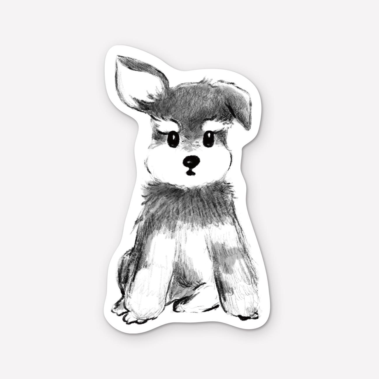 ステッカー　ミニチュアシュナウザー（ミニステッカー）犬