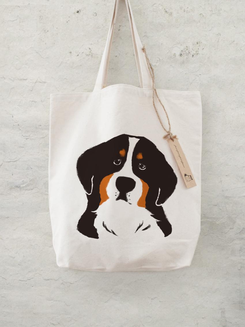 バーニーズマウンテンドッグ　トートバッグ  / エコバッグ 　犬1枚目の画像