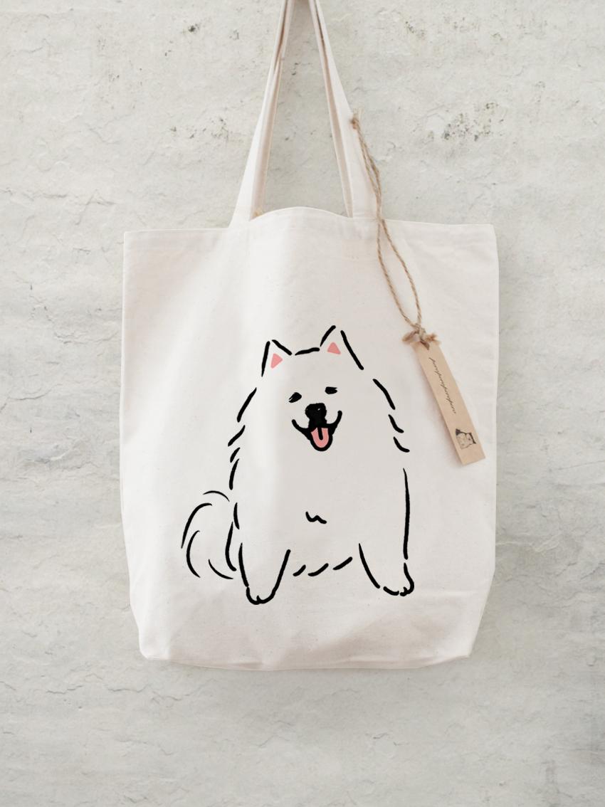 サモエド　トートバッグ  / エコバッグ 　犬1枚目の画像