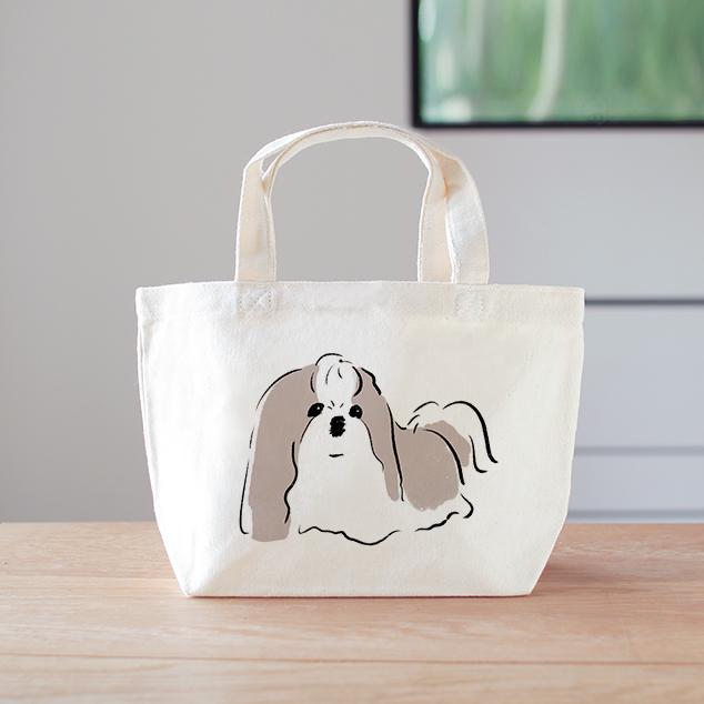 シーズー　長毛ちゃん　ミニバッグ　ランチバッグ　犬1枚目の画像