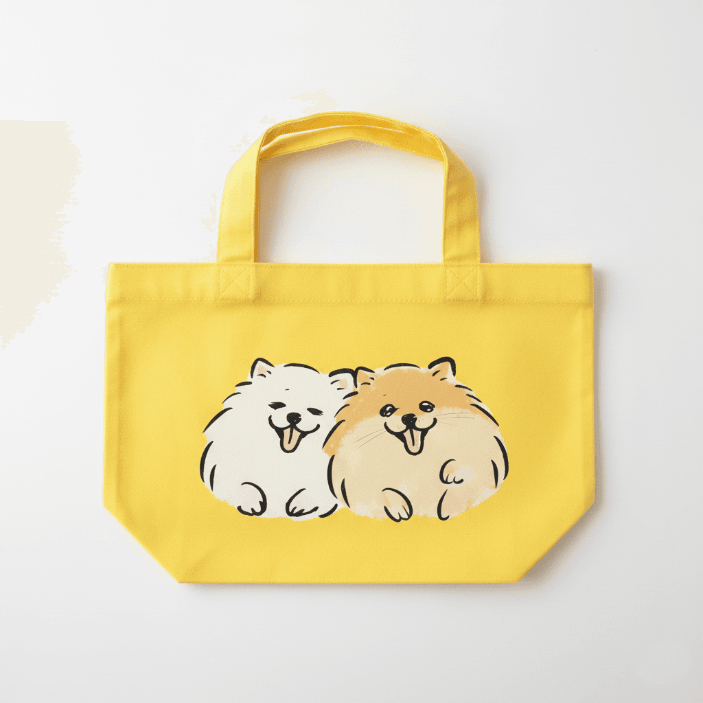 【SALE】ポメラニアン　カラーミニトート　イエロー