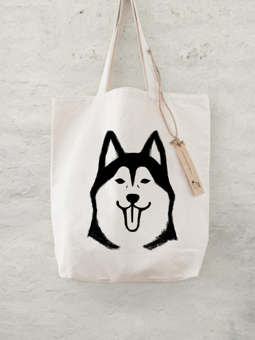 シベリアンハスキー　トートバッグ　エコバッグ