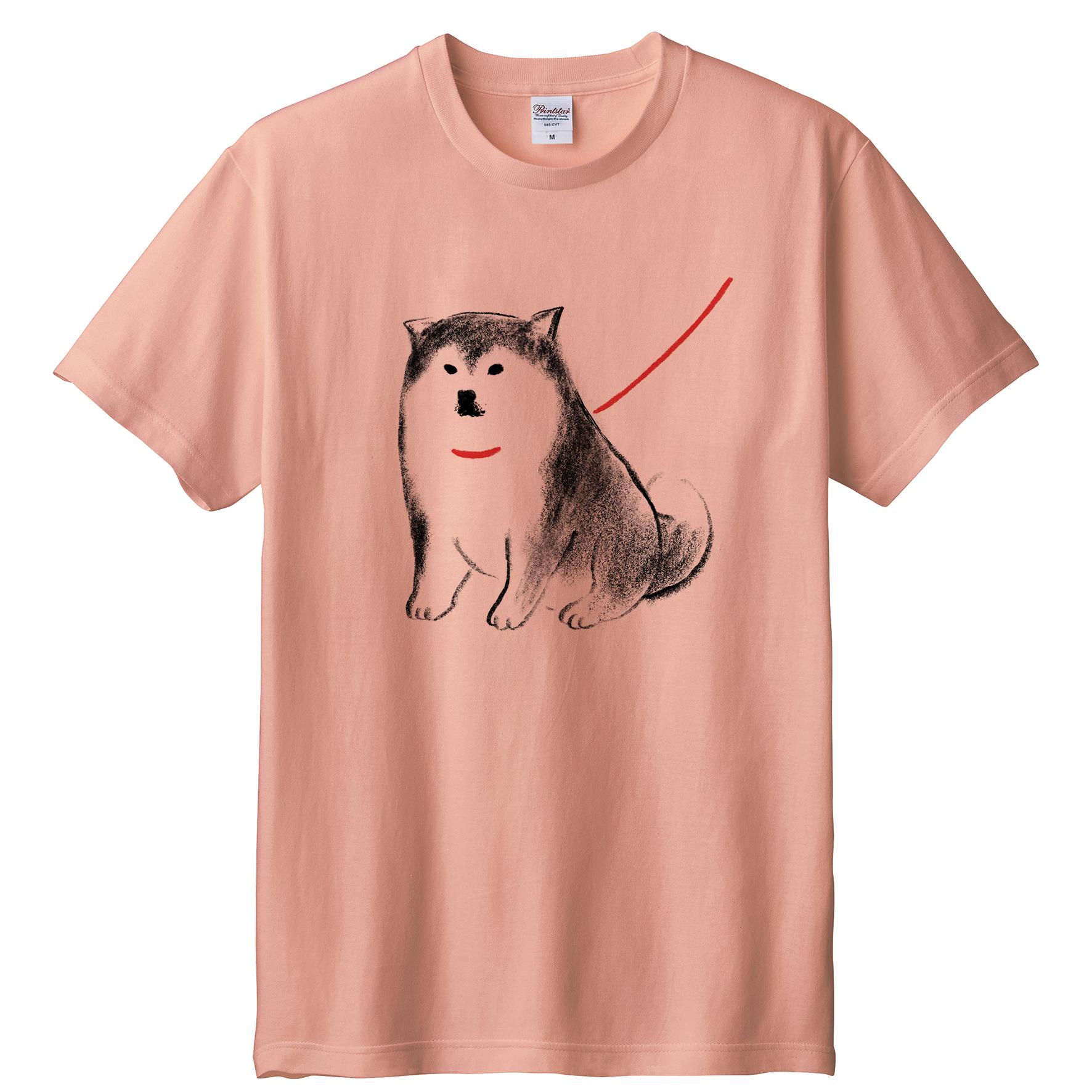 【SALE】柴犬　待ってる　 Tシャツ （ピンク）犬